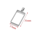 Silver rectangular stainless steel hollow pendant frame with 31mm and 17mm dimensions - Short Rectangle / Steel