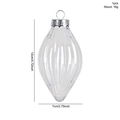 Palla di Natale in PET trasparente a forma di goccia con tappo argento, 12 cm - Goccia d'Acqua Trasparente / 1 Pezzo