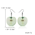 Creative green apple slice drop earrings with precise dimensions and 7g weight measurement - Green Apple