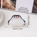 Süße Pinguin Haarklammer aus Acryl in Schwarz und Weiß, Größe 7,9cm x 4,8cm - Pinguin