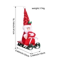 Christmas Santa Claus on green sleigh with gift bag, dimensions 41cm x 25cm x 10cm - Red Sequin Hat Style