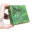 Green square watch gift box with paisley pattern and Best Wishes ribbon bow - 9x8.5x5.5/Vintage Green With Bowknot