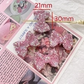 Macro detail of a 21x30mm pink rhinestone bow bead for DIY jewelry and accessories - 7# Bow - Pink