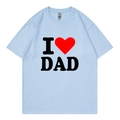 Oversized light blue cotton T-shirt with I Love Dad print for men and women - XS / Light Blue (I Love Dad)