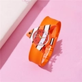 Orange clownfish cartoon slap watch for kids with flexible silicone strap and quartz dial - Tropical Fish
