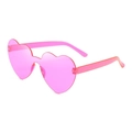 Lunettes de soleil cœur sans monture en rose transparent pour les fêtes et événements - Fruit du Dragon