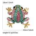 Spilla a rana con strass verdi e lega d'oro, dimensioni del prodotto 3,8 cm x 4,0 cm - Oro Antico Verde Rosa