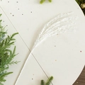 Detail view of white sequined Christmas branch decoration with glitter on light background - White