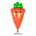 Carrot shaped foil balloon for parties, bright orange vegetable design, size 84x41cm - Smiling Carrot