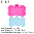 Stampo in silicone a osso di cane rosa per portachiavi con campione blu - Stile 4 (6.2*4.2*0.7cm) / Rosa