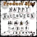Detailed size specifications for Halloween gnome and skull magnetic decorative decals - CT349