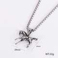 Detail view of horse pendant necklace showing 29mm by 20mm size and 22g weight specs - Running Horse Style (5) / Matching Chain