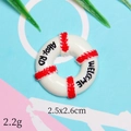 Mini hars reddingsboei bedeltje in rood en wit met Welcome Aboard tekst 2,5x2,6cm - Letter Reddingsboei - Rood