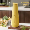 Kitchen glass oil bottle in lemon yellow, 470ml leak-proof dispenser with window - 470ML / Yellow
