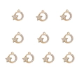 10 ciondoli stella e luna dorati con zirconi per la creazione di gioielli - Stella Luna Dorata (4#) / Confezione da 10 / Oro