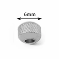 6mm silver stainless steel knurled spacer bead with textured surface for DIY jewelry - 6x2.5mm / Steel