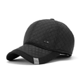 Gorra de béisbol de invierno para hombre con acolchado y forro polar cortavientos - Negro
