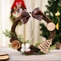 Christmas wreath with Santa Claus theme featuring dried vines and cotton accents - Cotton Style