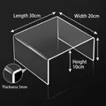 Clear acrylic U-shaped shelf detail with 5mm thickness and 30x20x10cm dimensions - 30x20x10cm