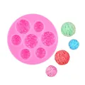 Pink silicone mold for 7 ice cream balls with varied sizes for DIY dessert making - 3# Pink A976 (7 Holes)