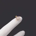 Flower-shaped stainless steel screw back cartilage earring with white zircons in gold - Six-Petal Diamond Flower Shape (HSPJ356-8#G)