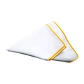 Pañuelo de bolsillo blanco formal con bordes cosidos en amarillo para trajes de hombre - Blanco con borde amarillo (1)