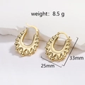 Detalle de pendientes de aro dorados con peso 8,5g y altura 33mm especificaciones - Dorado Pequeño