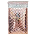 Metallic rose gold laser bubble mailer envelope with iridescent reflective surface - 15*13+4cm / Rose Gold Holographic