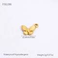 Polished 18k gold butterfly pendant with 15.4mm dimensions and waterproof design - PJ91086 Butterfly