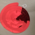 Vibrant red metallic spiral ceiling streamer with integrated hanging hook for parties - Shiny Single Spiral-Red (6pcs/pack)