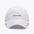 White cotton baseball cap with red betweenaod embroidery and classic six-panel structure - Adjustable / White