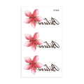 Pink cherry blossom tattoo stickers with Believe text design, model LY-416 - Cherry Blossom Believe English Text Style (LY416)
