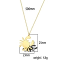 Golden crab pendant necklace in stainless steel with 500mm chain and size measurements - Crab Style (LN1371)
