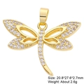 Detailed size and weight view of a gold dragonfly pendant with sparkling cubic zirconia - Exquisite White Zircon Dragonfly Style (12)