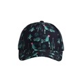 Detailed view of dark baseball cap with green cactus and pink flower print patterns - Adult: 56-58cm / Black Cactus - Adult