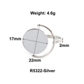 Silver stainless steel heart ring with 17mm diameter and 4.6g weight R5322-Silver - Round Disc Base Style (R5322-Silver)