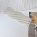 Chic wave-shaped cream acetate hair comb with wide teeth for a portable minimalist look - Pearlescent Pink
