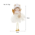 Christmas angel doll No. 10 with golden wings, white knit hat, and bells, 16cm height - No. 10 (White Lace Angel-Bell)