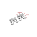 Silver stainless steel bow pendant charm for jewelry DIY 15mm x 15mm size details - 15*15mm Polished Bow 1.7mm Single Hole / Steel