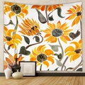 Detailed view of sunflower tapestry in a cozy room with vase and photo frame decor - Gt424-7 / 73*95CM (Cross-border Brushed)