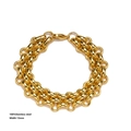Close-up of 13mm gold stainless steel chunky chain bracelet with lobster clasp - Style 9-13mm Gold Double Link Chain
