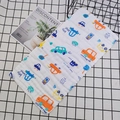 Soft six-layer cotton baby towel featuring blue cartoon car patterns and Beep text - 25*25cm / Pattern 15