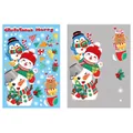 Christmas snowman and gingerbread man static window stickers set with size specifications - XC066 Festive Snowman