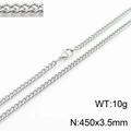 Collier chaîne en acier inoxydable argenté 450x3.5mm avec fermoir mousqueton et détails - 45cm / Couleur Acier 3.5mm