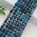 Perles de jaspe impérial bleu et vert poli pour la fabrication de bijoux DIY - Pierre d'Empereur Double Bleu