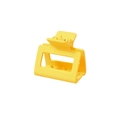 Detail view of large matte yellow square claw clip with durable hollow design - Bulk Packaging / 5cm / Bright Yellow