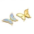 DIY butterfly pendant in golden finish and blue enamel for jewelry making - Gradient Blue Butterfly