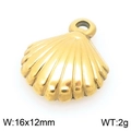 Gouden roestvrijstalen schelphanger van 16x12mm met een gewicht van 2g voor sieraden - Gouden Schelp Stijl (KLJ9909-Z) / Goud