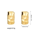 Golden rectangular hammered earrings with geometric texture measuring 29mm by 19mm - Hammered Rectangle (22775_2)