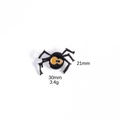 Detailed close-up of a spider enamel brooch with dimensions 30mm x 21mm and 3.4g weight - Polka Dot Spider